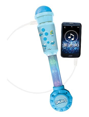 Micrófono Smurfs con tubo luminoso y altavoz