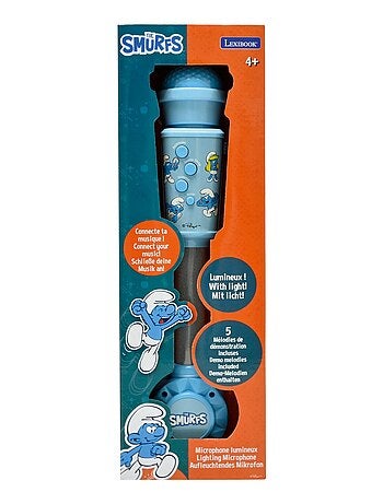 Micrófono Smurfs con tubo luminoso y altavoz