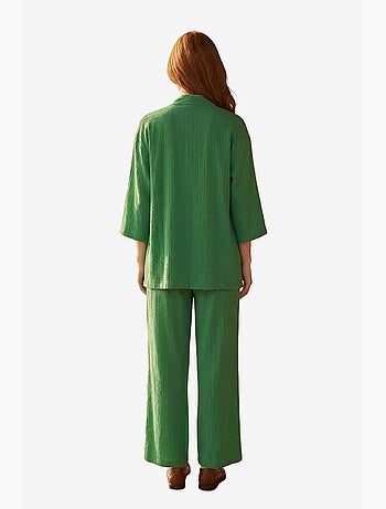 Mid waist wide leg two-piece co-ord set my fashion