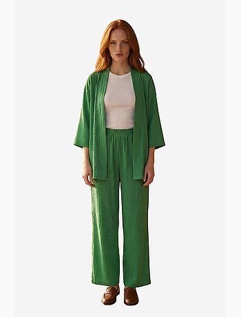 Mid waist wide leg two-piece co-ord set my fashion