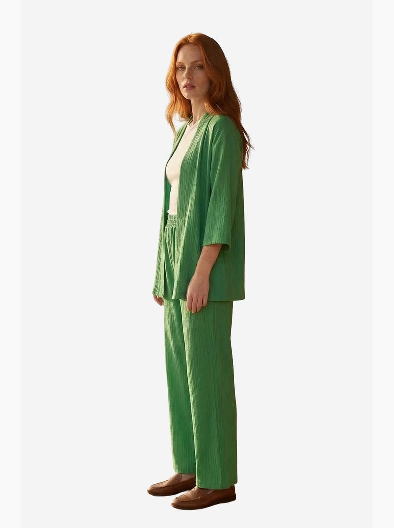 Mid waist wide leg two-piece co-ord set my fashion Verde oscuro - Kiabi
