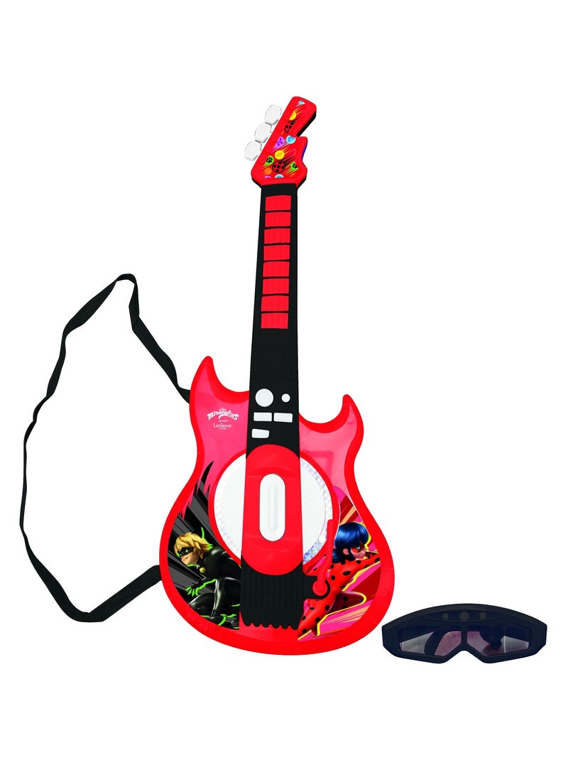 Milagrosa Guitarrara electrónica luminosa con micrófono en forma de gafas Rojo - Kiabi