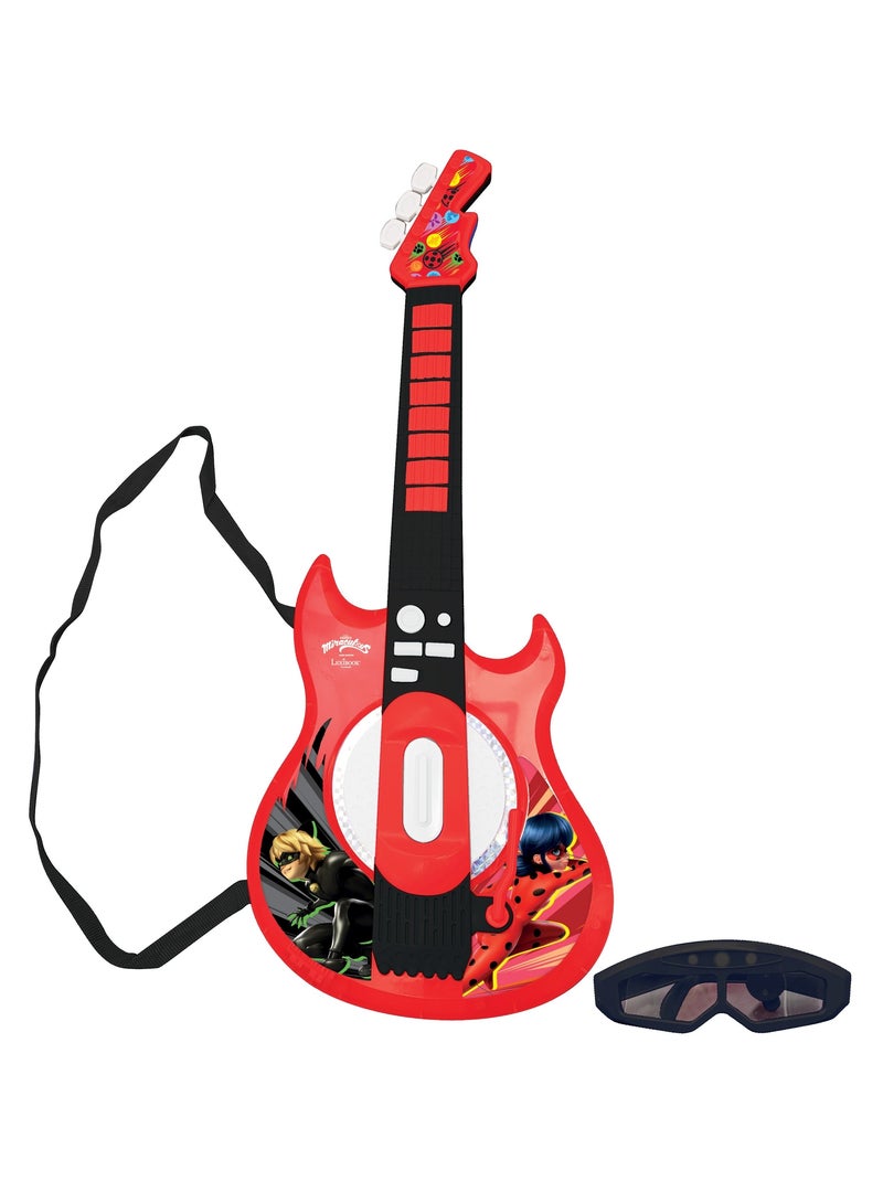Milagrosa Guitarrara electrónica luminosa con micrófono en forma de gafas Rojo - Kiabi