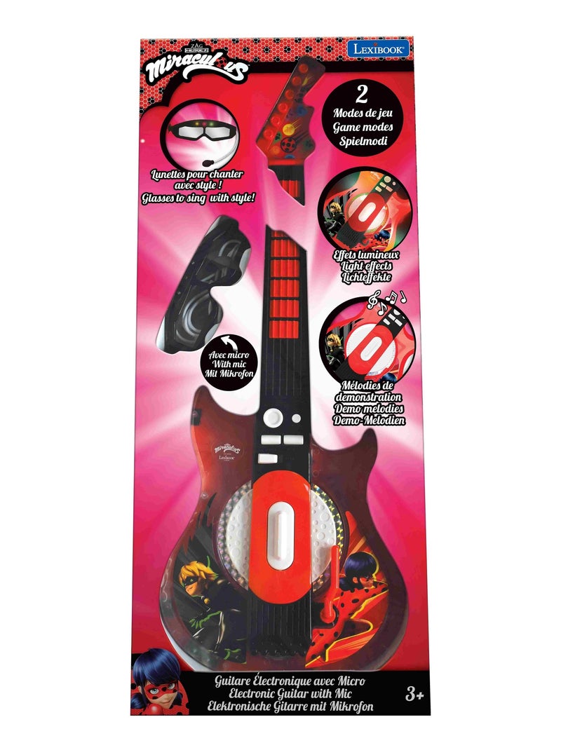 Milagrosa Guitarrara electrónica luminosa con micrófono en forma de gafas Rojo - Kiabi