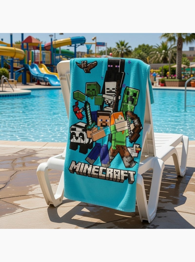 Minecraft - Toalla de playa niño Azul - Kiabi