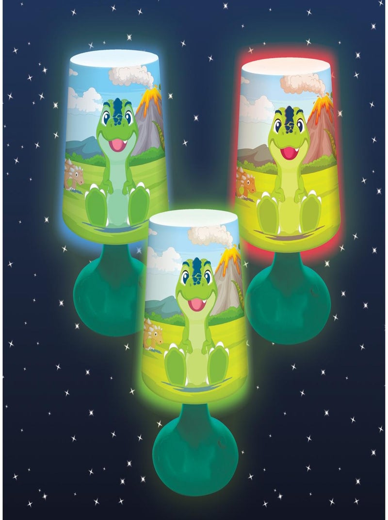 Mini lámpara de mesilla de noche inalámbrica Dinosaurio y luz nocturna Verde - Kiabi