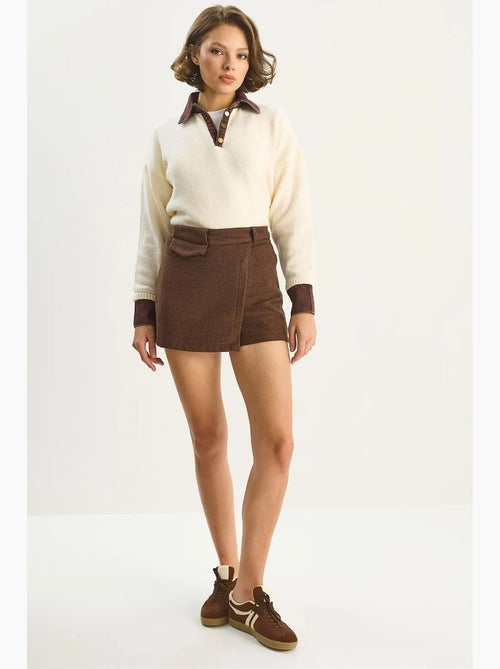 Mini shorts ajustados de cintura alta con bolsillo lucci - Kiabi