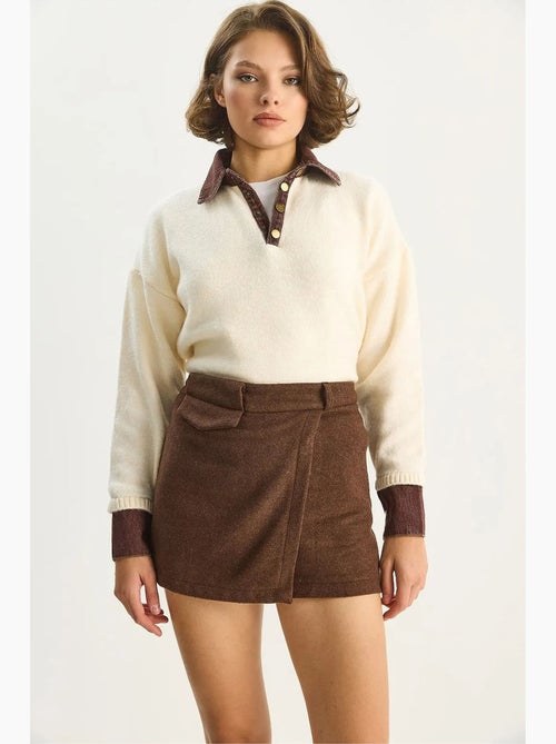 Mini shorts ajustados de cintura alta con bolsillo lucci - Kiabi