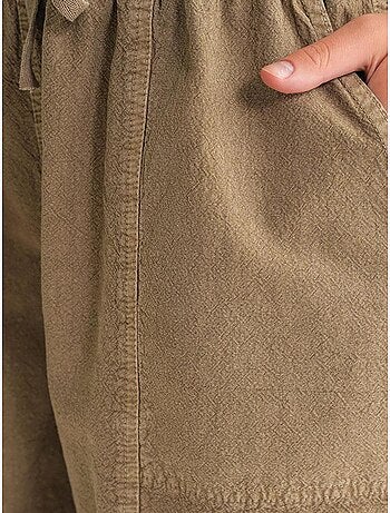 Mini shorts de algodón con cordón y cintura alta mixray