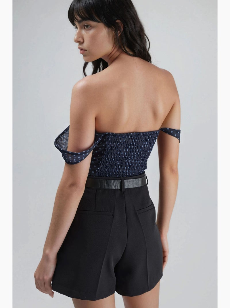 Mini shorts de cintura alta y pierna ancha hiccup Negro - Kiabi