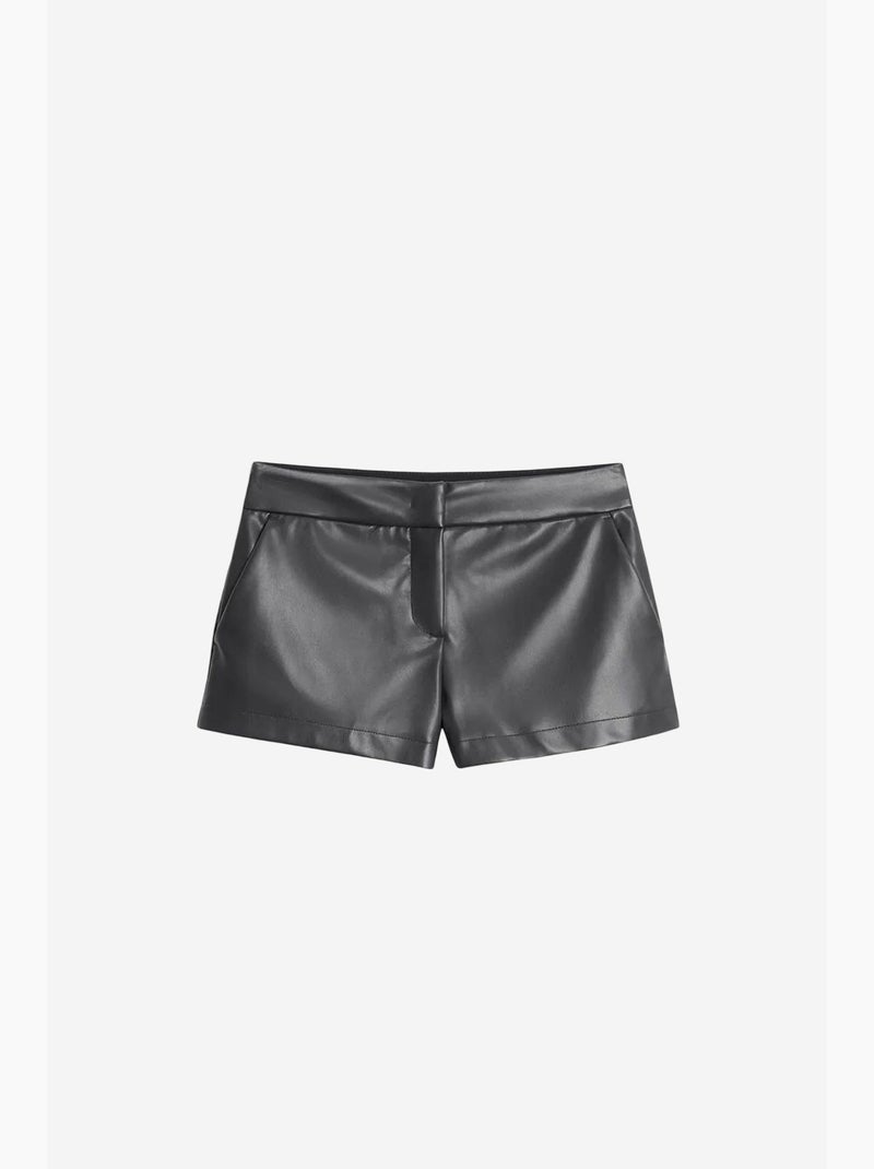 Mini shorts de polipiel de tiro medio dilvin Negro - Kiabi