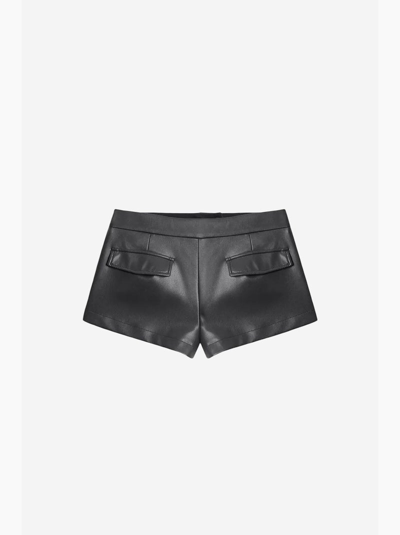 Mini shorts de polipiel de tiro medio dilvin Negro - Kiabi