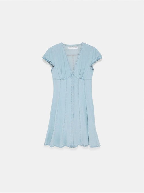 Mini vestido evasé de denim dilvin - Kiabi Mini vestido evasé de denim dilvin - Kiabi