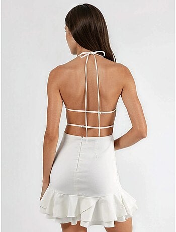 Mini vestido halter de corte a hiccup