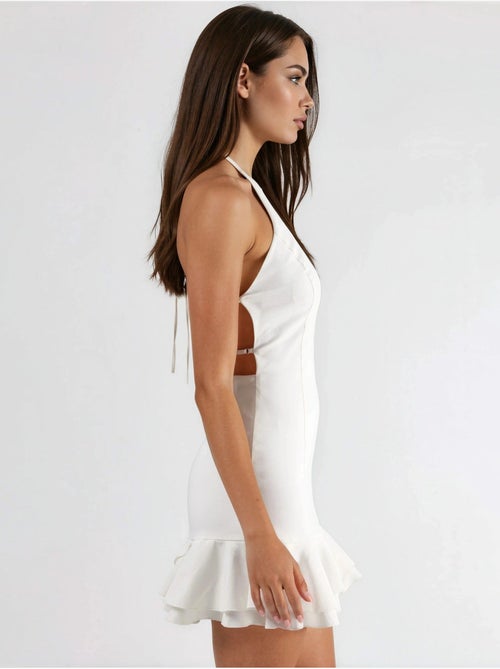 Mini vestido halter de corte a hiccup - Kiabi Mini vestido halter de corte a hiccup - Kiabi