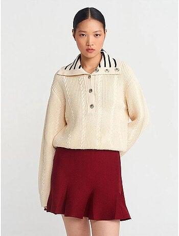 Minifalda acanalada de cintura alta dilvin