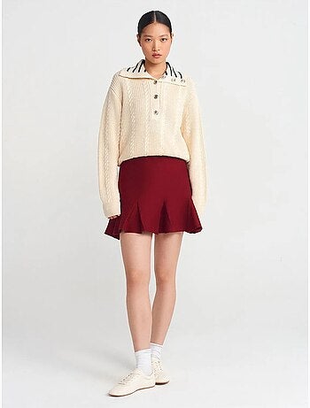 Minifalda acanalada de cintura alta dilvin