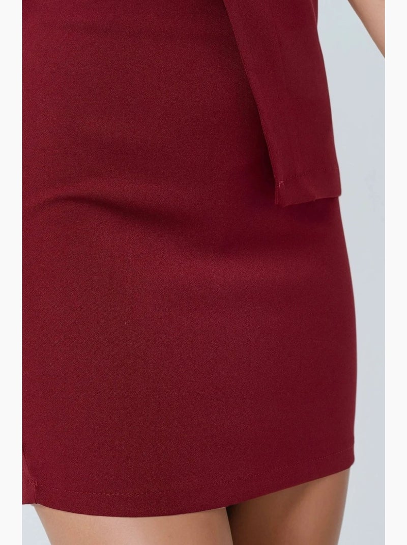 Minifalda ajustada de talle alto color burdeos hiccup Rojo burdeos - Kiabi