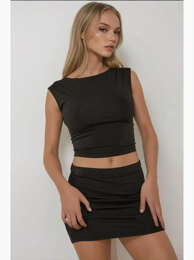 Minifalda ajustada hiccup Negro - Kiabi