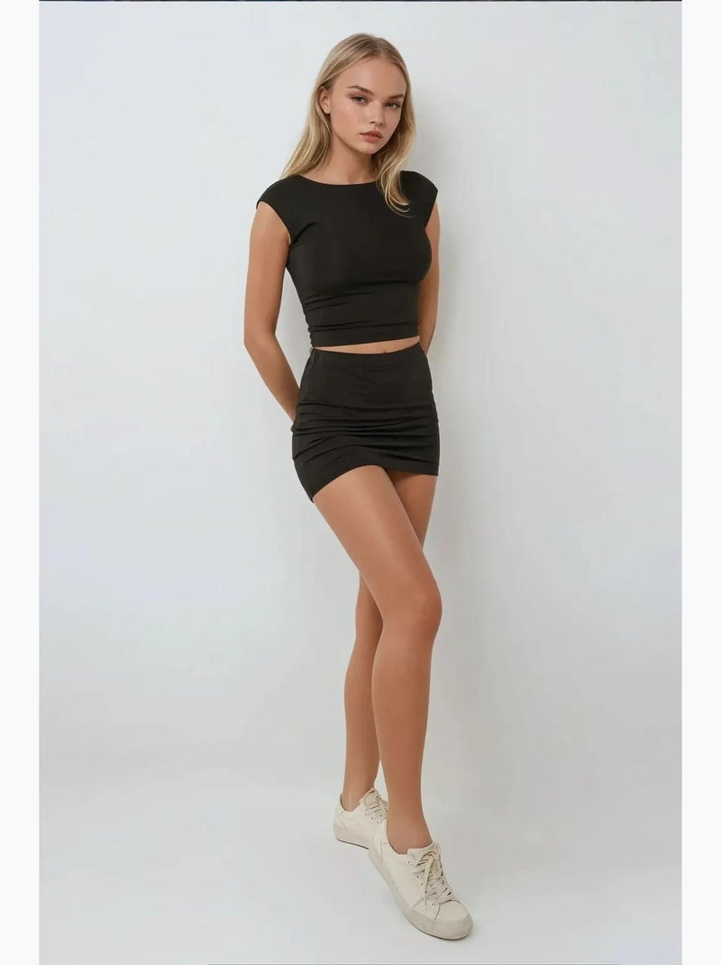 Minifalda ajustada hiccup Negro - Kiabi