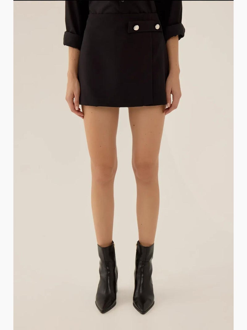 Minifalda con detalle de botones hiccup Negro - Kiabi
