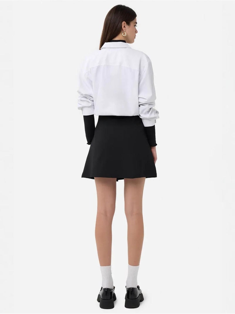 Minifalda con detalle de lazo hiccup Negro - Kiabi