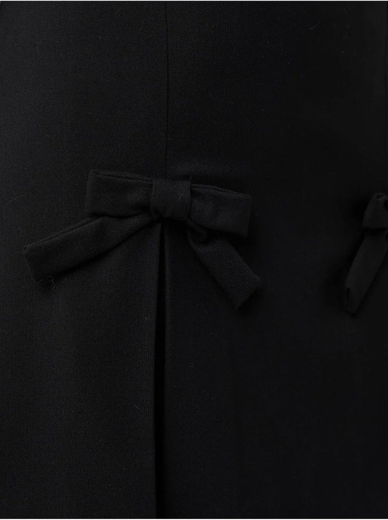 Minifalda con detalle de lazo hiccup Negro - Kiabi