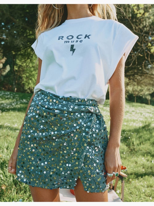 Minifalda con lentejuelas, MO Fashion - Kiabi