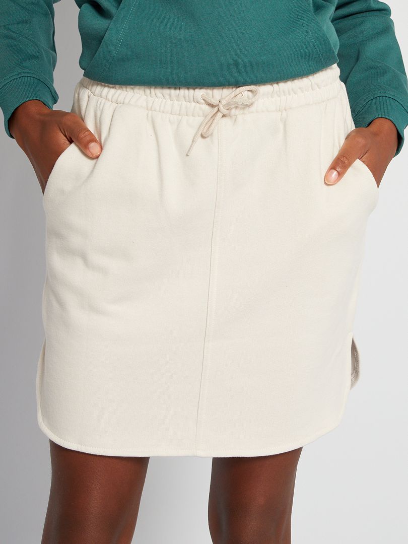 Minifalda de felpa blanco caliza - Kiabi