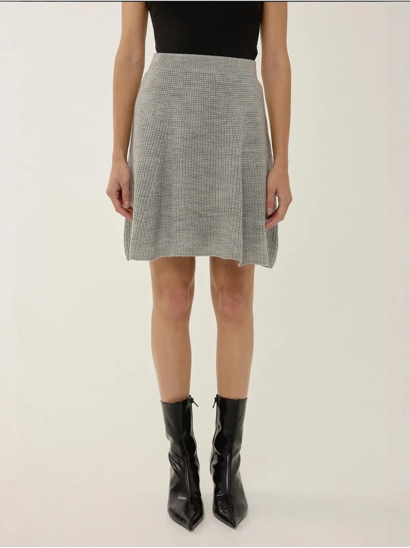 Minifalda de punto Gris - Kiabi