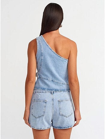 Minifalda evasé de denim de algodón dilvin