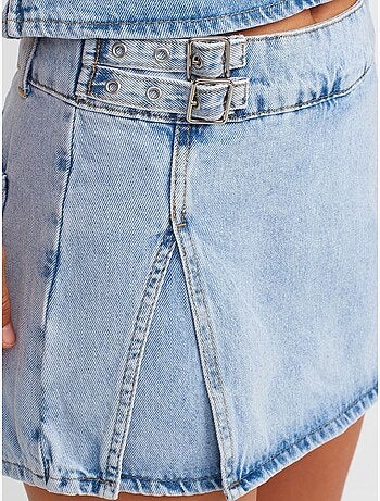 Minifalda evasé de denim de algodón dilvin