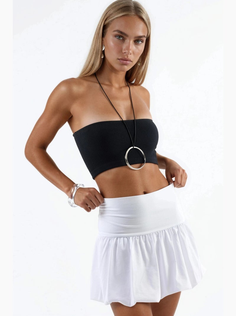 Minifalda globo hiccup Blanco - Kiabi