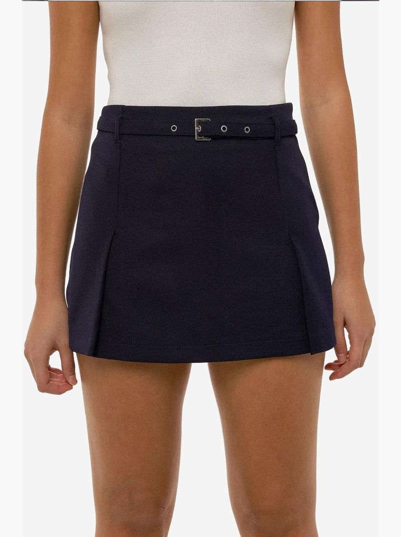 Minifalda pantalón con cinturón hiccup Azul - Kiabi