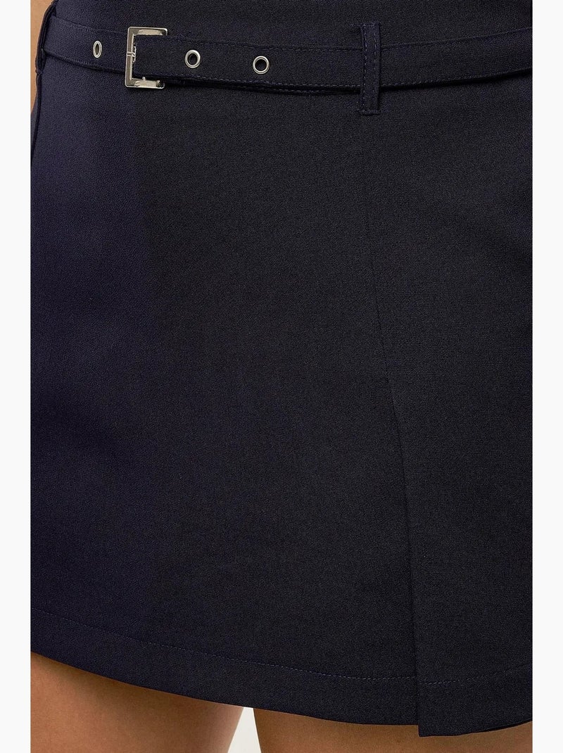 Minifalda pantalón con cinturón hiccup Azul - Kiabi