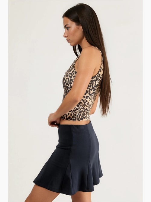 Minifalda pantalón con paneles de cintura alta busem - Kiabi Minifalda pantalón con paneles de cintura alta busem - Kiabi