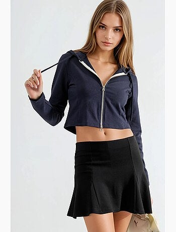 Minifalda pantalón con paneles de cintura alta busem