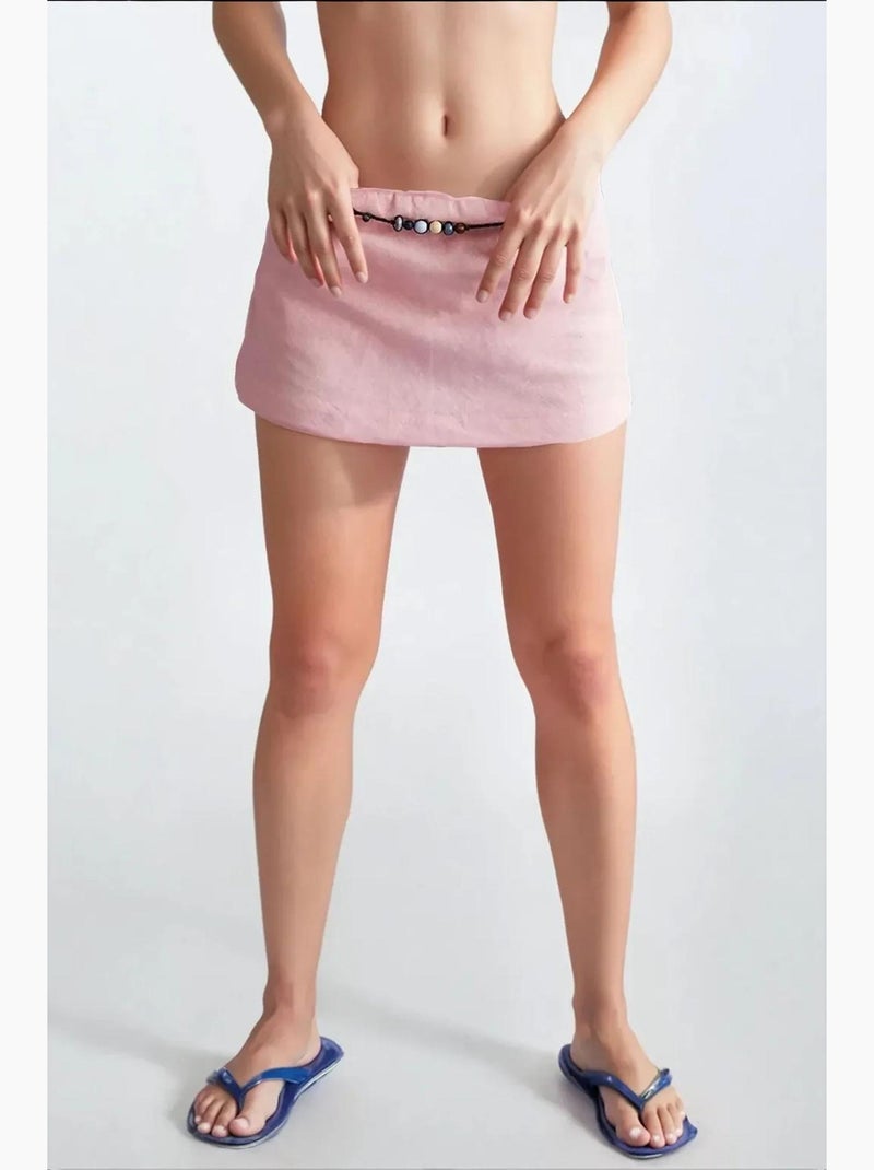 Minifalda pantalón de cintura baja hiccup Rosa claro - Kiabi