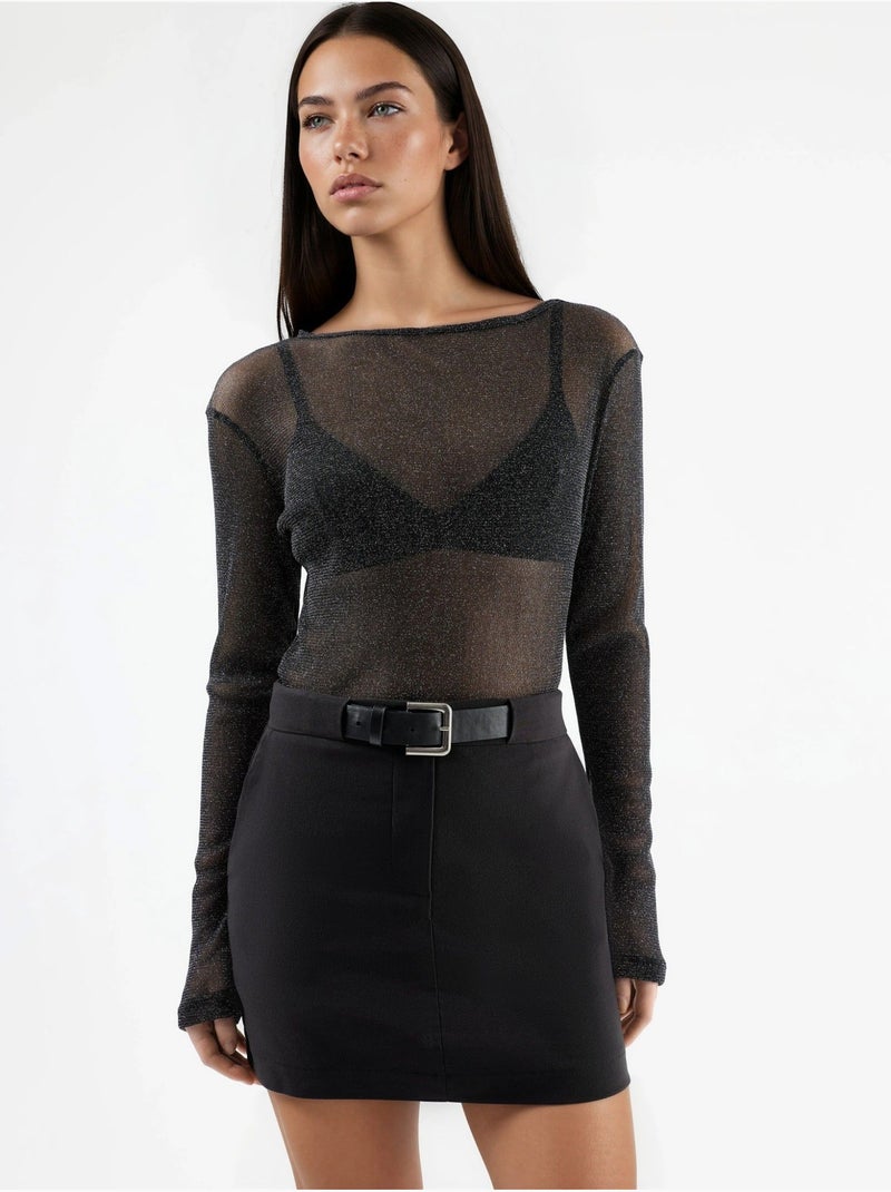 Minifalda pantalón de cintura media con cierre de cremallera hiccup Negro - Kiabi