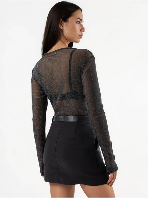 Minifalda pantalón de cintura media con cierre de cremallera hiccup - Kiabi