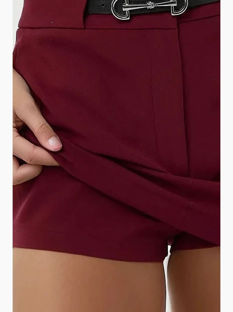 Minifalda pantalón recta hiccup Rojo burdeos - Kiabi