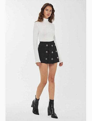 Minifalda plisada de cintura alta