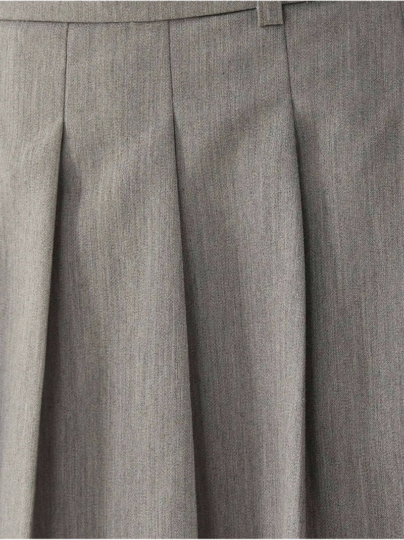 Minifalda plisada de cintura doble Gris - Kiabi