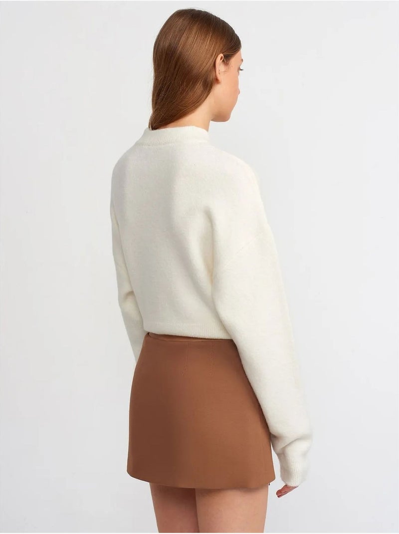 Minifalda recta con cremallera Camel - Kiabi