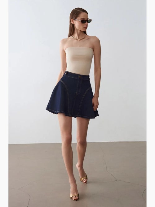Minifalda skater de tiro alto dilvin - Kiabi