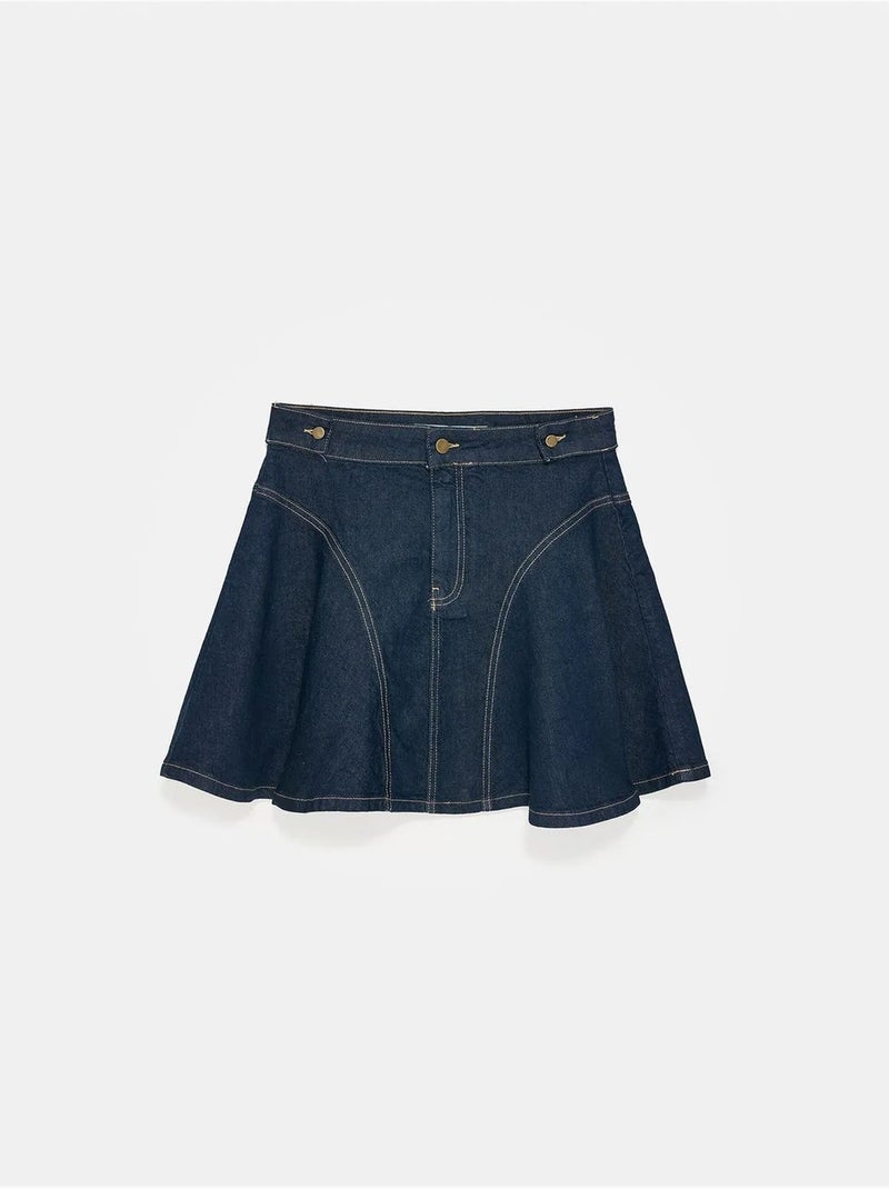 Minifalda skater de tiro alto dilvin Azul ultramar - Kiabi