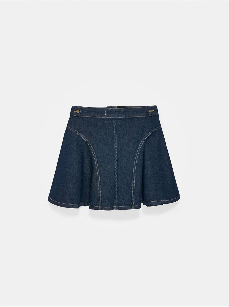 Minifalda skater de tiro alto dilvin Azul ultramar - Kiabi