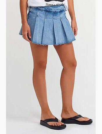 Minifalda skater vaquera de tiro medio dilvin