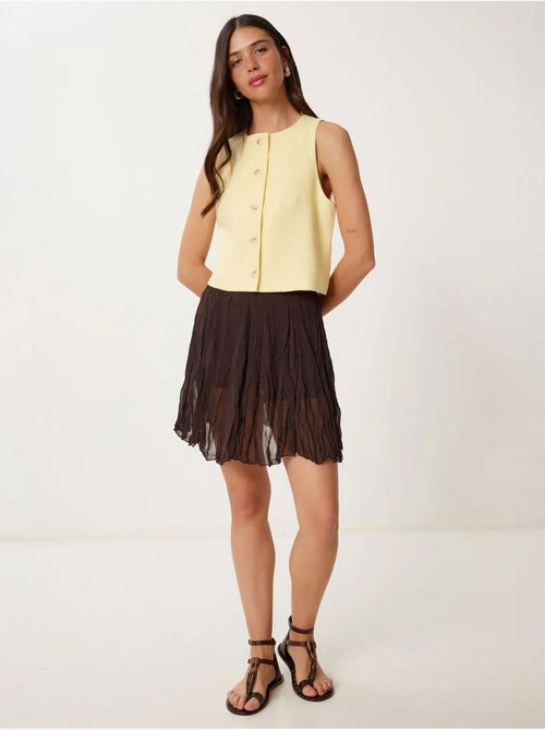 Minifalda texturizada con cintura elástica istanbul - Kiabi Minifalda texturizada con cintura elástica istanbul - Kiabi