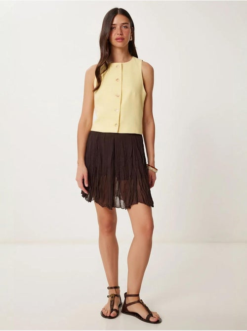 Minifalda texturizada con cintura elástica istanbul - Kiabi Minifalda texturizada con cintura elástica istanbul - Kiabi